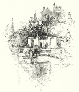 The Temple Stairs, London, 1790 (litho) av Herbert (after) Railton