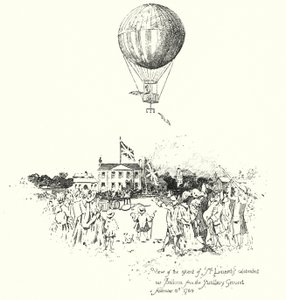 Utsikt över bestigningen av Mr Lunardis Celebrated Air Balloon, från Artillery Ground av Herbert (after) Railton