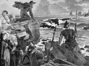 Tittar på Vikingarnas närmande i kanalen