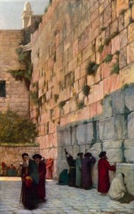 Klagomålsmuren, Jerusalem av Herbert Gustave after Schmalz