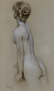 A Naiad in The Lament for Icarus (kol & krita på papper)