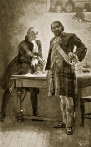 Prins Charles vädjar till Cameron of Lochiel, illustration från "Hutchinson