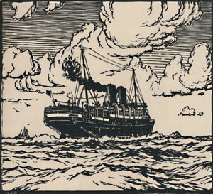 Steamer at Sea, 1919 av Herbert Kerr Rooke