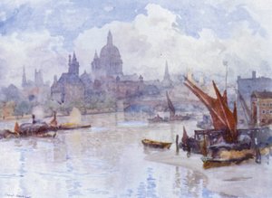 Blackfriars Reach (färg litho) av Herbert Menzies (after) Marshall