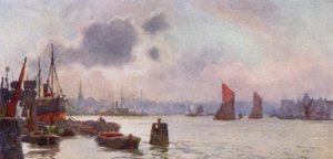 Lavender Wharf (färg litho) av Herbert Menzies (after) Marshall