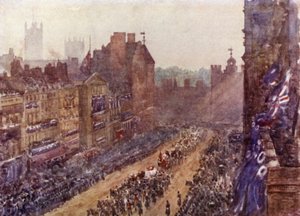 Drottning Victorias begravning, 2 februari 1901 (färg litho)