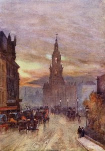 St Mary-le-Strand (färg litho)