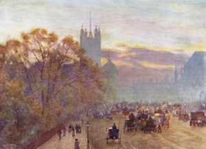 The Approach to Westminster (färg litho) av Herbert Menzies (after) Marshall