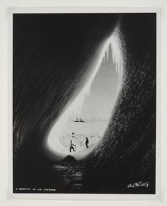 En grotta i ett isberg (bromidtryck)