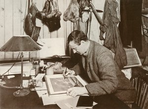 Dr. Wilson arbetar upp skissen som ges på s. 258, 1911, 1913 av Herbert Ponting