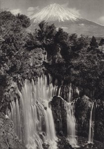 Japan på 1920-talet: Shiraito vattenfall (s/v foto) av Herbert Ponting