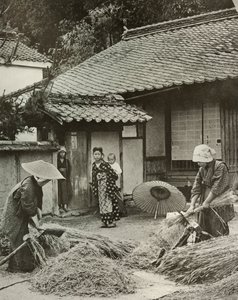 Bondkvinnor på väg mot korn, 1910. av Herbert Ponting