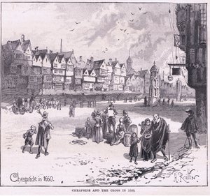Cheapside AD 1660 av Herbert Railton