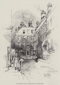Dr Johnsons hus, hotad med förstörelse av Herbert Railton