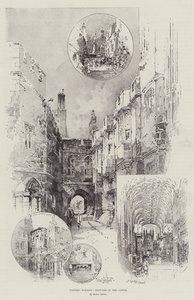 Historiska Windsor, skisser av slottet av Herbert Railton