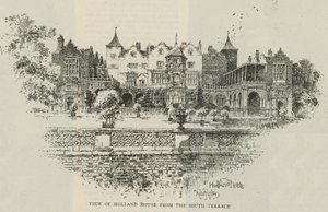 Utsikt över Holland House från den södra terrassen av Herbert Railton