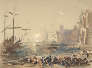 Seascape recto, otydlig skiss verso, 1840-1906.