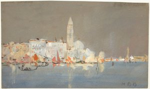 Venedigianskt capriccio med en kampanil av Hercules Brabazon Brabazon