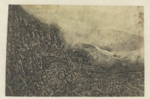 Stenigt landskap med en väg och en flod av Hercules Segers