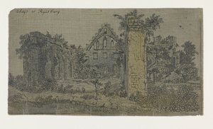 Ruinerna av klostret Rijnsburg, liten version Ruinerna av klostret Rijnsburg från söder: liten version av Hercules Segers
