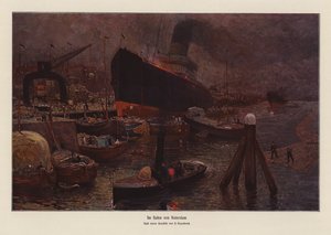 I hamnen i Rotterdam (färglitografi) av Herman Heijenbrock
