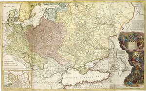 Karta över Muscovy av Herman Moll