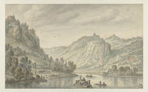 Rhen vid Drachenfels av Herman Saftleven