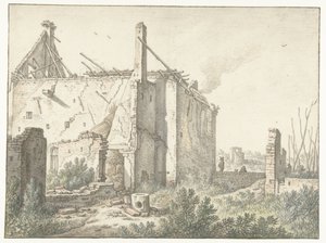 Ruin av ett hus i Utrecht av Herman Saftleven