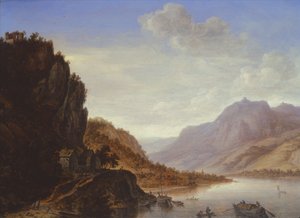 Bergigt flodlandskap