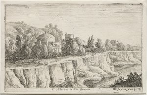Olika vyer i och runt Rom: St. Adriano på Via Flaminia, 1653. av Herman van Swanevelt