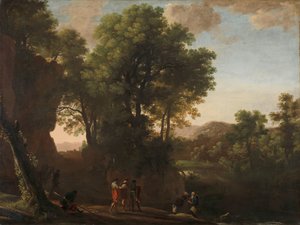 Landskap med eunuckens dop av Herman van Swanevelt