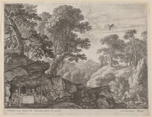 Saint Paul och Saint Anthony vid ingången till grottan av Herman van Swanevelt