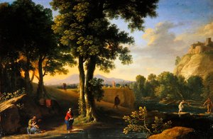 The Holy Family in a Landscape, ca 1640 (olja på duk) av Herman van Swanevelt