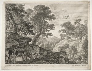 The Penitents: Landscape with Sts. Paul och Anthony av Herman van Swanevelt