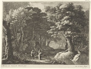 Frestelse av Sankt Antonius den store Landscapes with Penitent Saints (serietitel) av Herman van Swanevelt