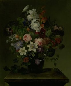 Blombukett med sedge och murgröna av Hermania Neergaard