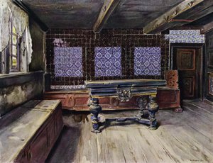 Hall i E Harden House i Neuengamme, nära Hamburg av Hermann Haase