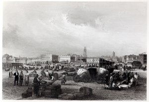 Am Kai Levee i New Orleans, ca 1840 (bW-foto) av Hermann Meyer