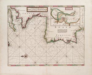Ett sjökort över havskusten från England till Streights
