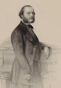Porträtt av pianisten och kompositören Désiré Magnus 1828-1884. av Hermann Raunheim