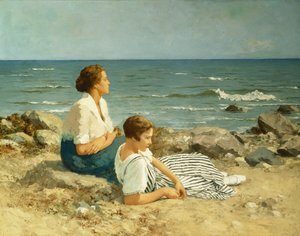 På stranden