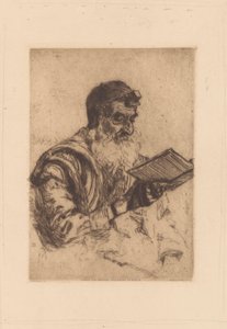 Bedande judisk man av Hermann Struck (signed by artist)