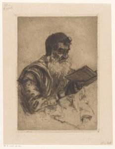 Bedande judisk man av Hermann Struck (signed by artist)