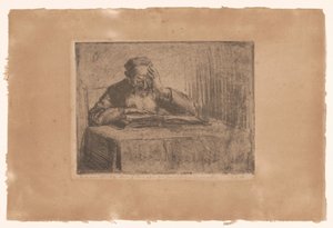 Läsande judisk man av Hermann Struck (signed by artist)