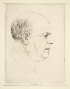 H. N. Bialik (porträtt av huvud i profil) av Hermann Struck