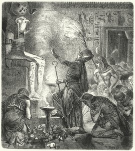 En ung egyptisk farao i ett tempel av Hermann Vogel