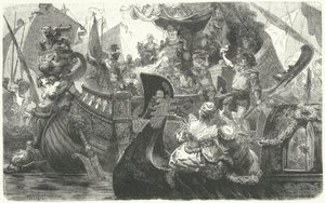 Catherine Cornaro seglade från Venedig för att bli drottning av Cypern 1472 av Hermann Vogel