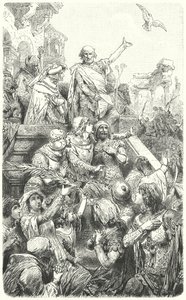 Cola di Rienzo ger Roms folk en ny konstitution, 1347 av Hermann Vogel