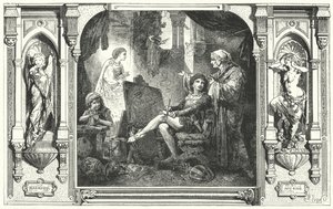 Dante Alighieri i Giottos studio, 1300-talet av Hermann Vogel