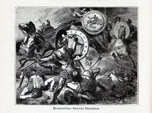 Epaminondas räddar Pelopidas, 1882 av Hermann Vogel